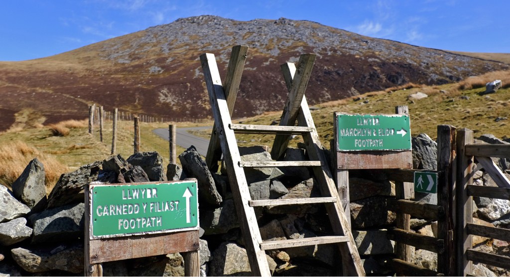 Stile at the start of the path to Carnedd y Filiast in the Glyderau, Eryri